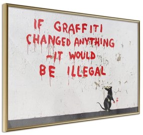 Poster  Banksy: If Graffiti Changed Anything  Cornice Quadri Cornice d'oro, Larghezza x Altezza Home decor 90x60