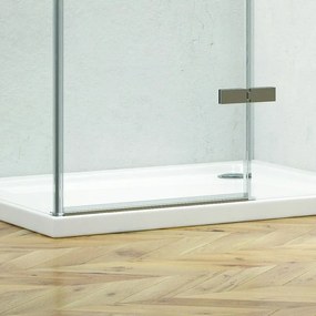 Kamalu - Box doccia 80x70 con anta battente sul lato 80 e vetro fisso da 70cm KT5000