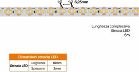 Striscia LED 24V 19W/m Tagliabile ogni 6mm Professionale - IP20 - 5 metri