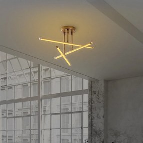 Plafoniera LED in oro 26x51 cm Ledflower - Opviq lights