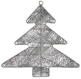 Decorazione Natalizia Argentato Albero di Natale 36,7 x 0,2 x 37,5 cm Metallo Plastica