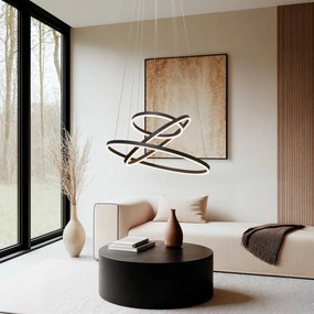 Lampada LED a sospensione Arcchio Albiona, nero, 3 anelli, Ø 80 cm Albiona Arcchio, dimmerabile, Nero, Metallo, Moderno