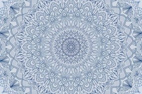 Stampa su tela – Mandala decorativa dettagliata in blu