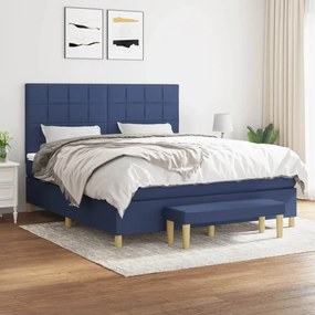 Giroletto A Molle Con Materasso Blu 160x200 Cm İn Tessuto /