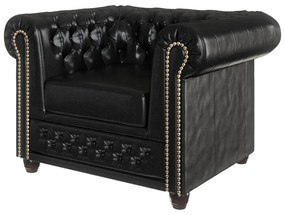 Poltrona in similpelle nera York - Ropez