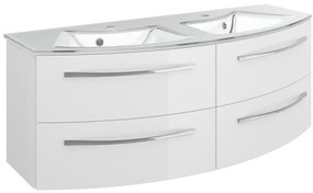 Mobile sottolavabo e lavabo Image per vasca centrale bianco lucido L 130 x H 48 x P 48 cm 2 cassetti