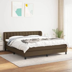 Giroletto A Molle Con Materasso Marrone Scuro 160x200cm Tessuto /