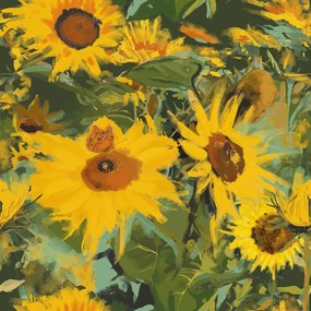 Carta da parati – Girasoli in natura selvaggia