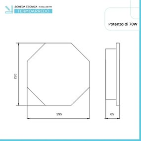 Scaldasalviette elettrico Nazca 29,5 cm grafite opaco in ceramica 70W