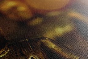 Quadro su tela – Buddha con sfondo astratto