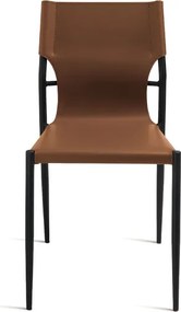 Sedia in simil cuoio Marrone con struttura in metallo Nero SVEVA 2 sedie