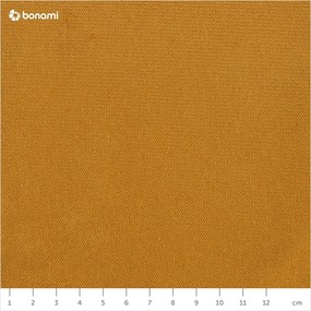 Divano letto a U in velluto giallo senape, angolo destro Lofty Lilly - Miuform