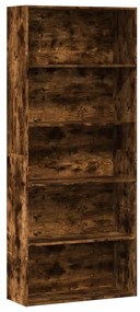 Libreria Rovere Fumo 80x30x189 Cm İn Legno Multistrato /