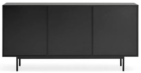 Cassettiera bassa nera-colore naturale effetto rovere 159x80 cm Sierra – Teulat