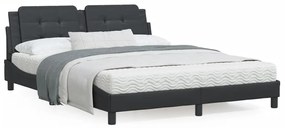 Letto con materasso nero 160x200 cm in similpelle