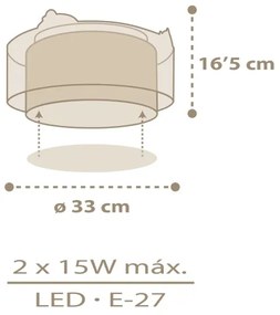 Dalber 76876 - Plafoniera per bambini BABY CHICK 2xE27/15W/230V