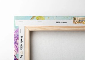 Stampa su tela – Fiori viola e gialli dipinti