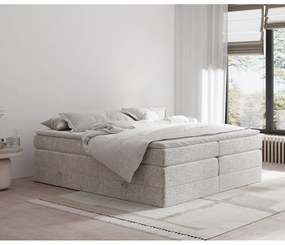 Letto boxspring beige con contenitore/senza testiera 140x200 cm Juniper – Maison de Rêve
