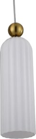 Lampadario a cavo PIEGA 1xE14/40W/230V ottone/bianco