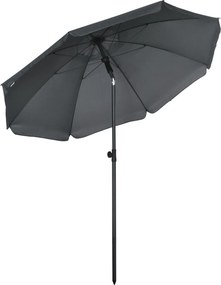 Ombrellone da Giardino Ø180x209 cm in Poliestere e Acciaio Grigio...