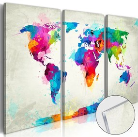 Quadri su vetro acrilico World Map: An Explosion of Colours [Glass]