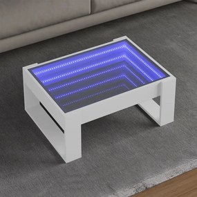 Tavolino Da Salotto Con Led Infinity Bianco 70x53x30 Cm /
