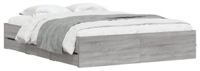 Giroletto cassetti grigio sonoma 140x200 cm legno multistrato