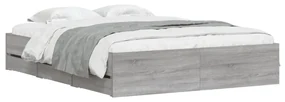 Giroletto cassetti grigio sonoma 140x200 cm legno multistrato