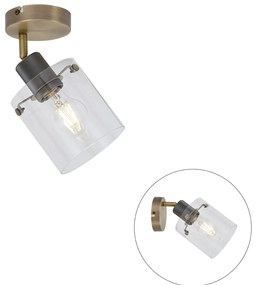Faretto da parete di design bronzo con vetro trasparente - Domo