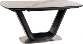 Tavolo allungabile Armani Ceramic effetto marmo bianco/nero opaco - L160-220 cm