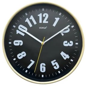 Orologio da Parete Versa Nero Plastica 4 x 30 x 30 cm