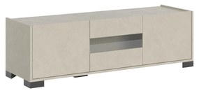 Madia e Credenza alta con Porta TV Riflesso bianco lucido e cashmere, Cashmere / Porta TV / 3