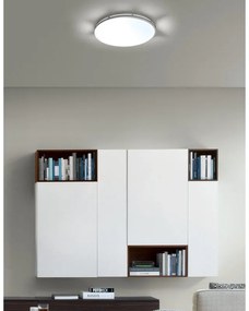 Plafoniera LED moderno Aurora, argento Ø 42 cm, luce con 3 temperature di colore dimmerabile NOVECENTO