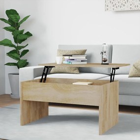 Tavolino salotto rovere sonoma 80x50,5x41,5cm legno multistrato