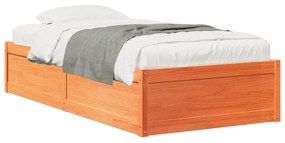 Letto Senza Materasso Marrone Cera 90x200 Cm Legno Di Pino /