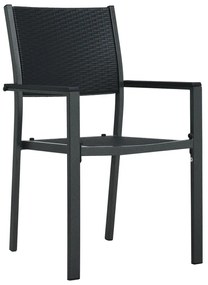 Set mobili da pranzo da giardino 7 pz nero