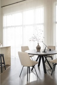 Tavolo da pranzo rotondo in rovere marrone scuro ø 135 cm Maddock - Rowico