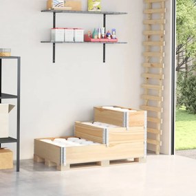 Fioriera Rialzata 3 Livelli 120x80 Cm Legno Massello Di Pino /