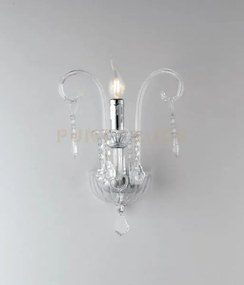 Applique a parete cristallo trasparente 1 luce attacco e14 22x25x30cm