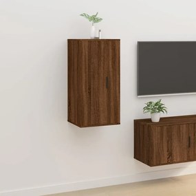 Mobile porta tv a parete rovere marrone 40x34,5x80 cm