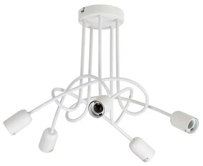Plafoniera moderno Zeta Ø 48 cm bianco IP20, 5XE27