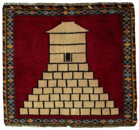 Shiraz Tappeto 50 x 50 Rosso (Iran) Annodato A Mano