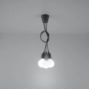 Lampadario su filo DIEGO 3xE27/60W/230V grigio