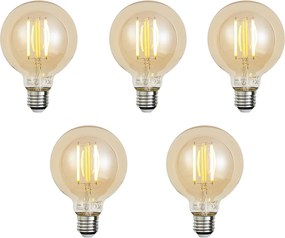Set di 5 lampadine LED E27 dimmerabili Smart G95 oro 7W 806 lm 1800-6500K