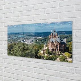 Quadro di vetro Germania castello panoramico della città 100x50 cm