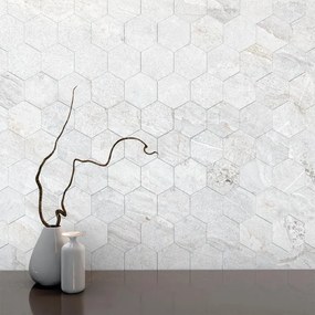 Piastrella Mosaico in gres porcellanato Hellir bianco opaco L 7 x L 30.5cm x Sp. 9 mm, 7 pezzi
