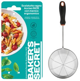 Schiumarola ragno in acciaio 16 cm Baker's Secret