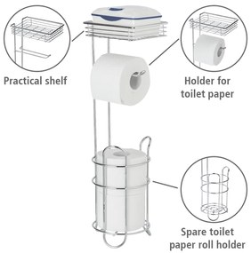 Porta carta igienica color argento lucido in acciaio cromato – Wenko