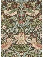 Morris & Co Carta da parati Strawberry Thief - Chocolate/ Slate