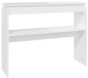 Tavolo consolle bianco 102x30x80 cm in truciolato